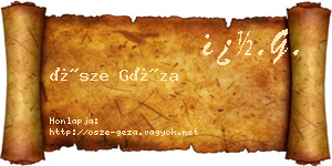 Ősze Géza névjegykártya